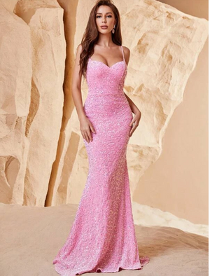 Mila Mermaid Hem Sequin Cami Formal Dress