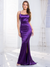 Mermaid Satin Dress with Lace Up back and Front Slit