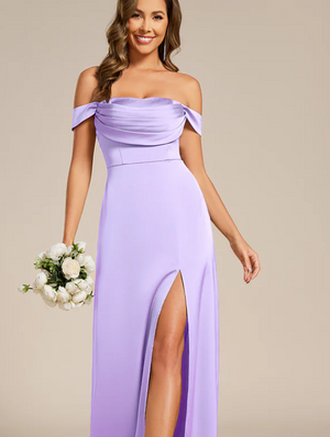 Tamara Satin off shoulder dress