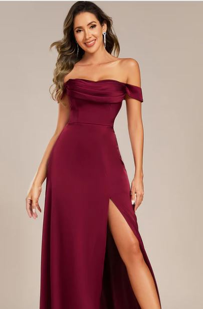 Tamara Satin off shoulder dress
