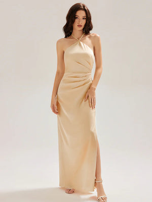 Terri Satin Halter neck Dress