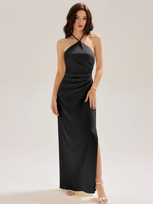 Terri Satin Halter neck Dress
