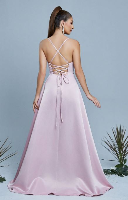 Tilly Pink satin dress