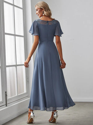 Jenny Lace Boat Neck A-Line Midi Dress