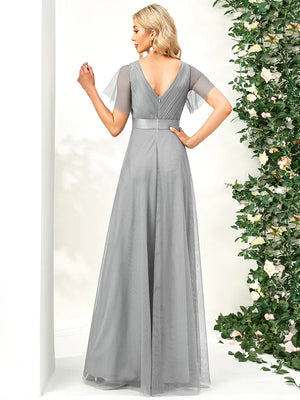 Alice V-Neck A-Line Floor-Length Evening Dress