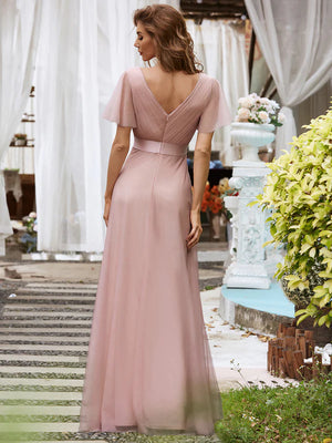 Alice V-Neck A-Line Floor-Length Evening Dress