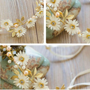 Daisy Crystal Beaded Headband