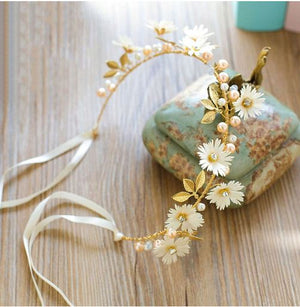 Daisy Crystal Beaded Headband