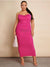 Sutton open back ruched Dress With Plunging Neckline