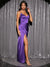 Wrap Ruched Split Thigh Slip Dress