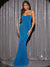 Ruched Backless Fishtail Hem Cami Prom Dress