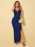 Backless Halter neck Split Thigh Glitter Prom Dress