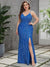 Leah Lace Up Back Split Thigh Sequin Cami Formal Dress