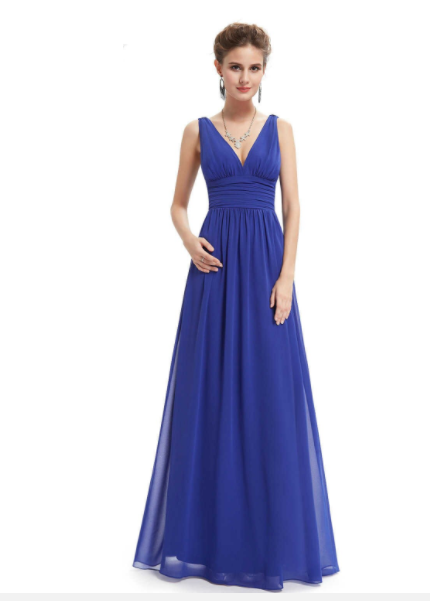 Emma Double V-Neck Bridesmaids Dress