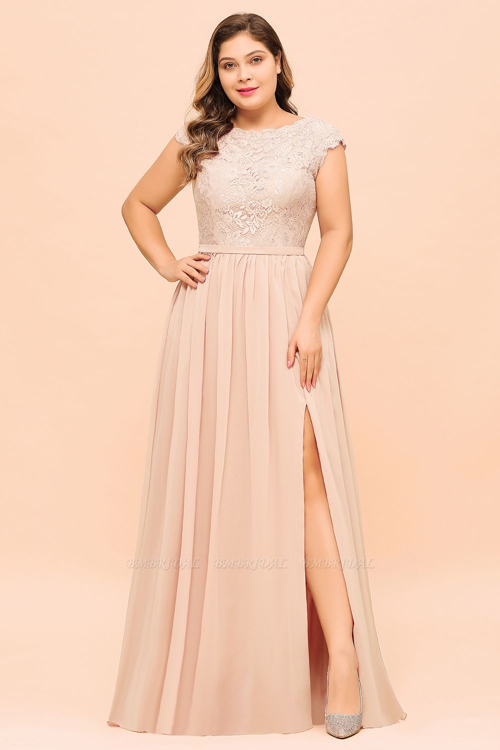 Elegant Jewel Chiffon Lace Bridesmaid Dress