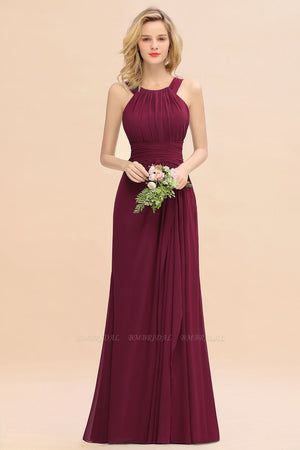 Round Neck Sleeveless Bridesmaid Dress