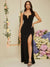 Notched Neck Slit Thigh Cami Ball Dress