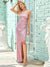 Sara One Shoulder Sequin Evening Dress with Side Split