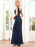 Stevie Deep V Neck Sleeveless Sequin Fishtail  Evening Dress