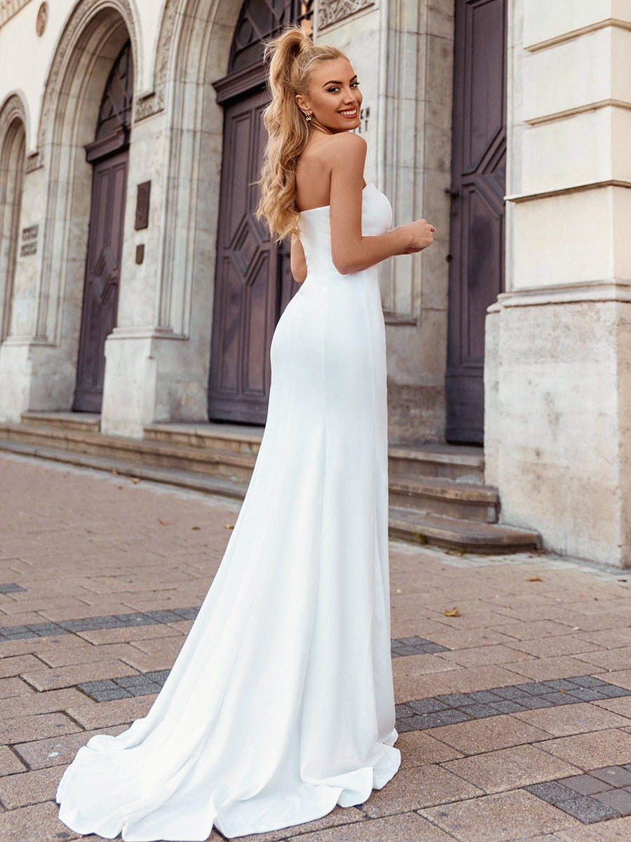Full Sleeve Mermaid Wedding Dress with Button Detail – UME London