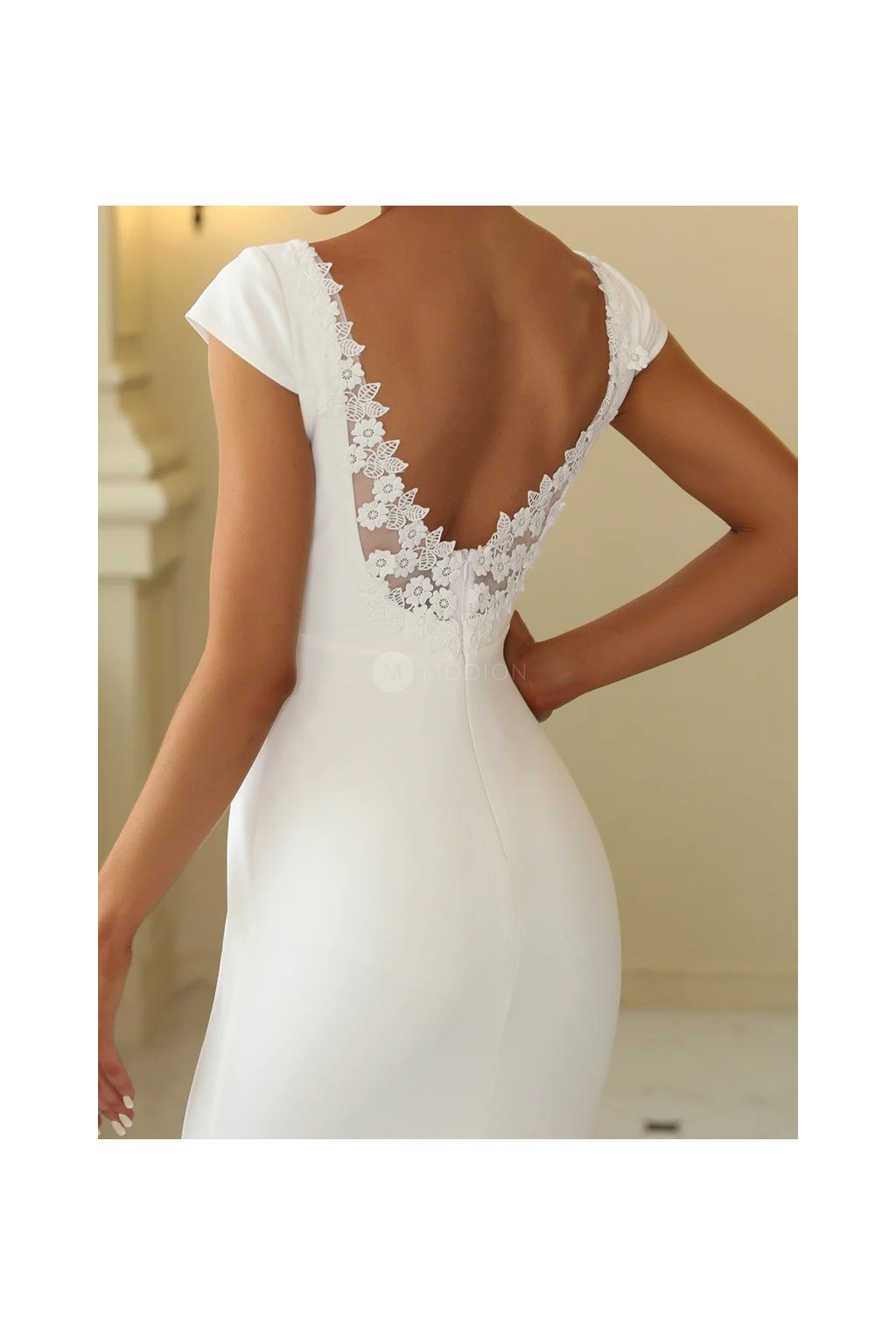 Corina Cap Sleeves Backless Fishtail Wedding Dresses