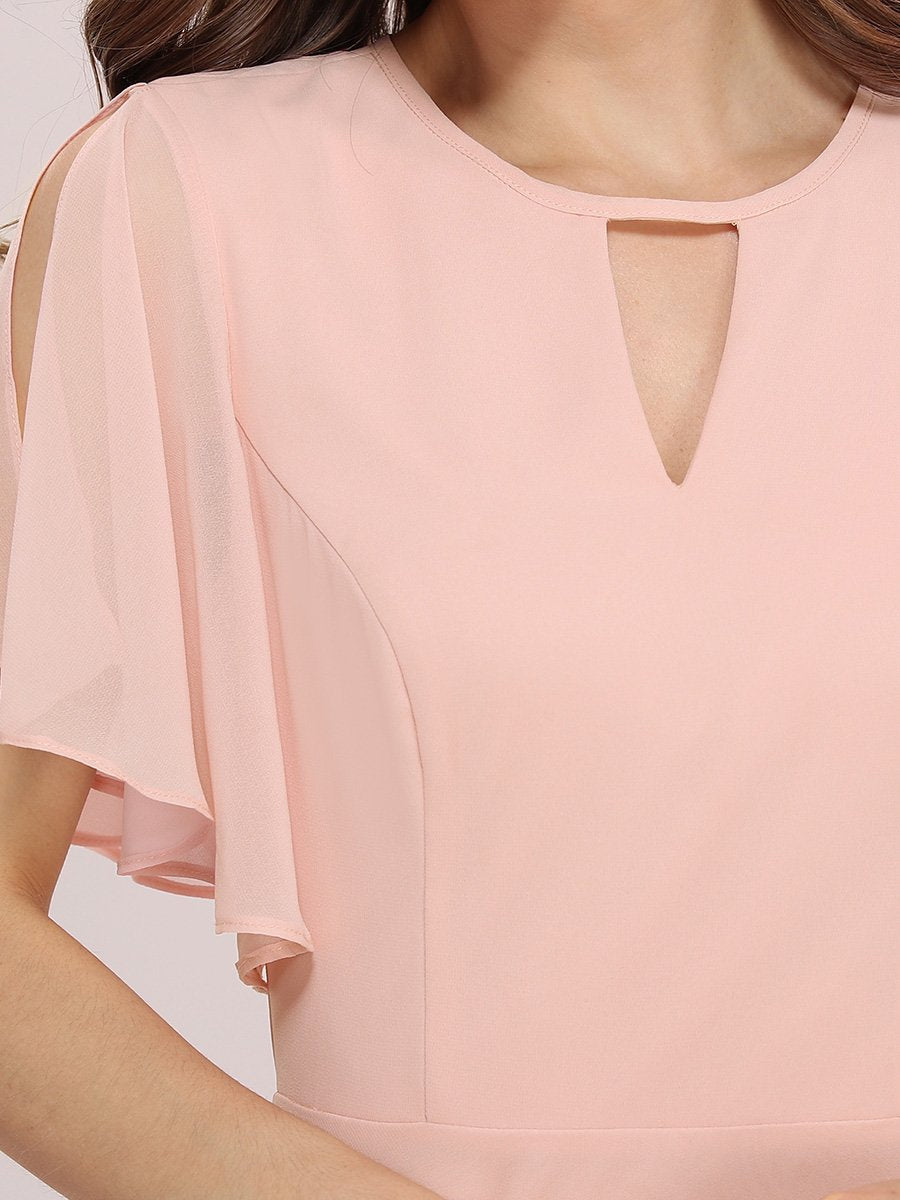 Chiffon Bridesmaid Dress with Asymmetrical Hem