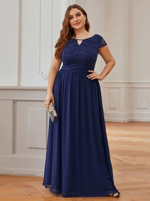 Round Neckline Lace Neckline Bridesmaids Dress