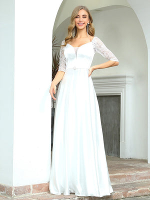 Elegant Floor Length A-Line Wedding Dress