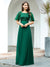 Romantic Round Neck Ruffle Sleeves Bridesmaids Dress