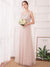 Romantic A-Line Embroidered Tulle Bridesmaid Dress