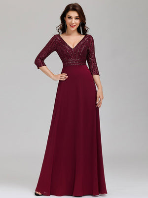 Patty V Neck A-Line Sequin Bridesmaids Dress