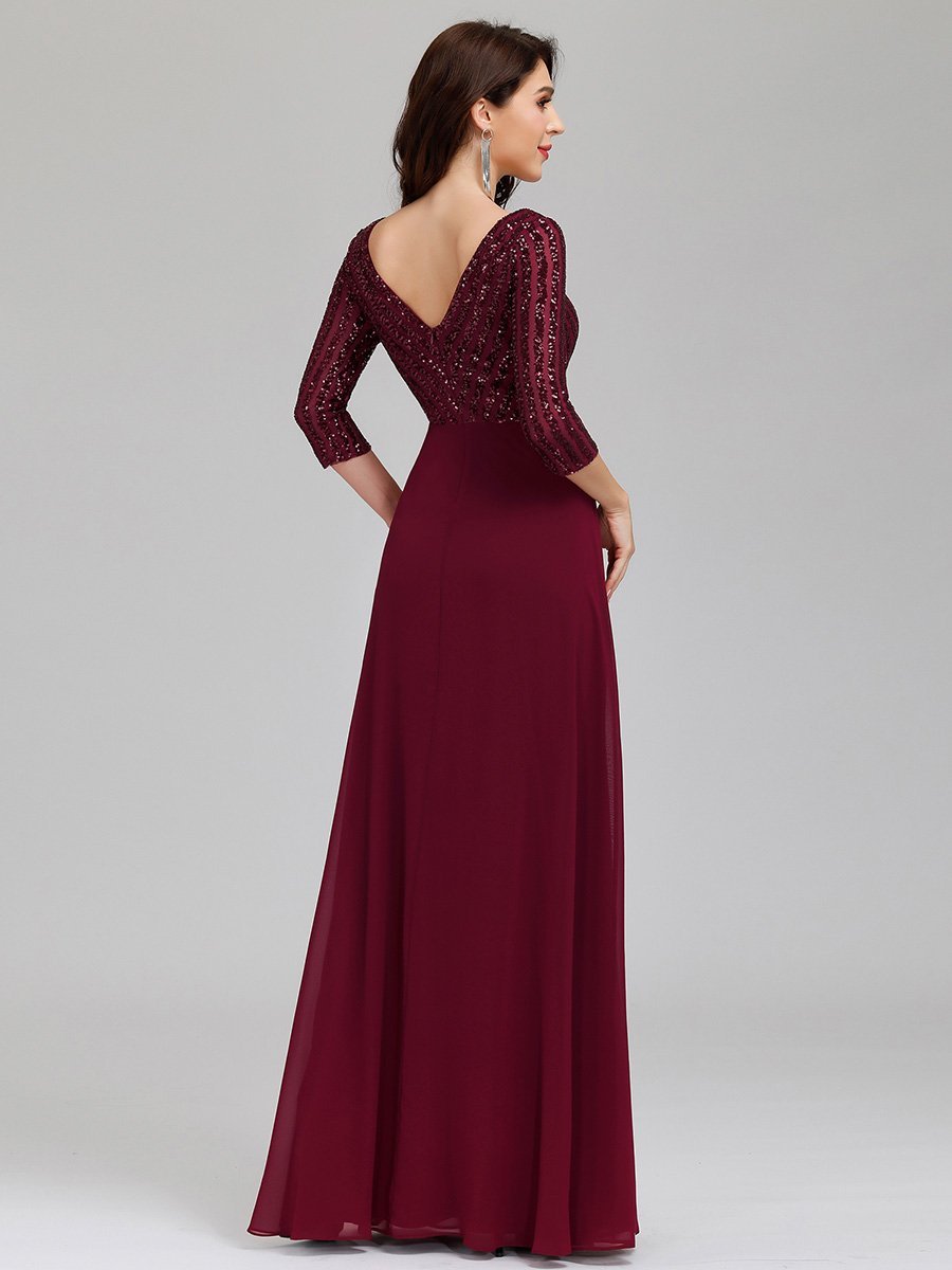 Patty V Neck A-Line Sequin Bridesmaids Dress