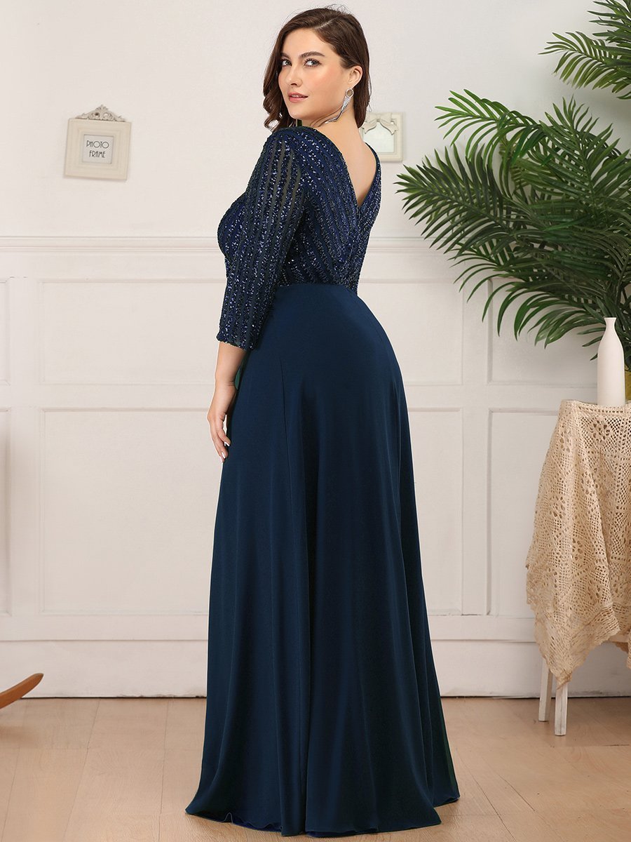 Patty V Neck A-Line Sequin Bridesmaids Dress