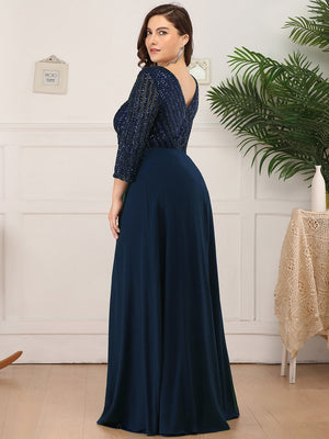 Patty V Neck A-Line Sequin Bridesmaids Dress
