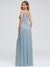 Simple Stretch Sky Blue Evening Dress