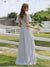 Lulu Sequin Print Maxi Long Bridesmaids Dress with Cap Sleeve