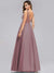A-Line V-Neck Floral Lace Appliques Bridesmaid Dress