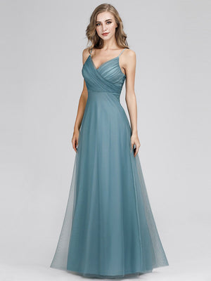 Spaghetti Strap Tulle Bridesmaid Dress