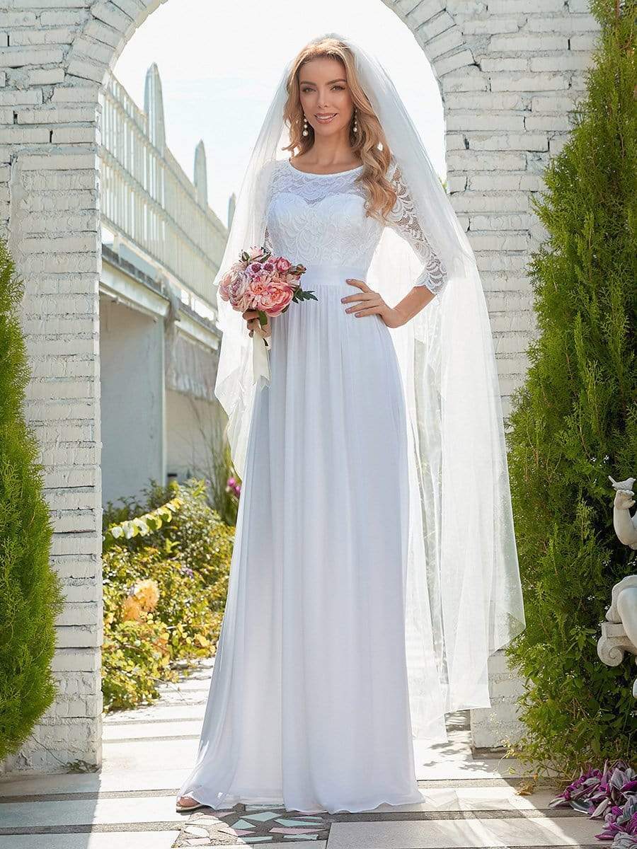 Dawn Lace & Chiffon Wedding Dress - Bella Bridesmaids