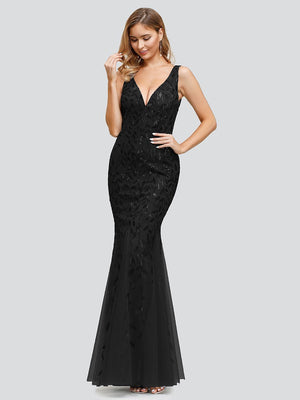 Lily Fishtail Sequin Evening Dress