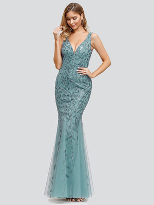 Lily Fishtail Sequin Evening Dress