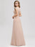 A-Line V-Neck Cap Sleeve Bridesmaid Dress