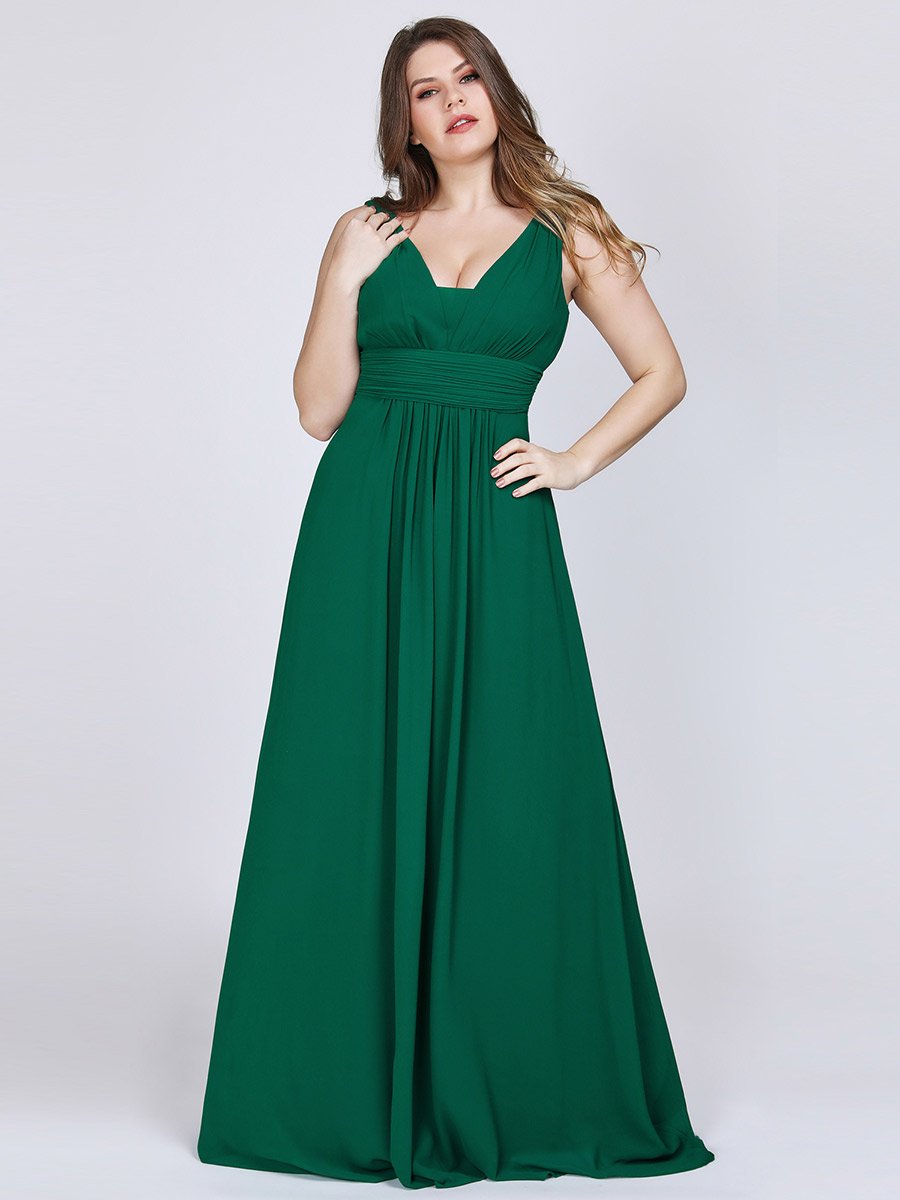 Molly Elegant Deep V Neck Bridesmaids Dress