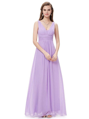 Molly Elegant Deep V Neck Bridesmaids Dress