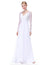 V-neck Long Sleeve Simple Wedding Dress