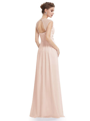 V-Neck Empire Waist Chiffon Maxi Long Ball/Evening Dress