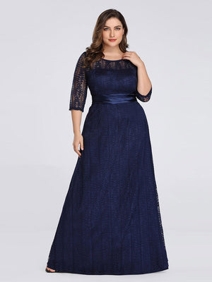 Round Neck Lace Bridesmaids Dress