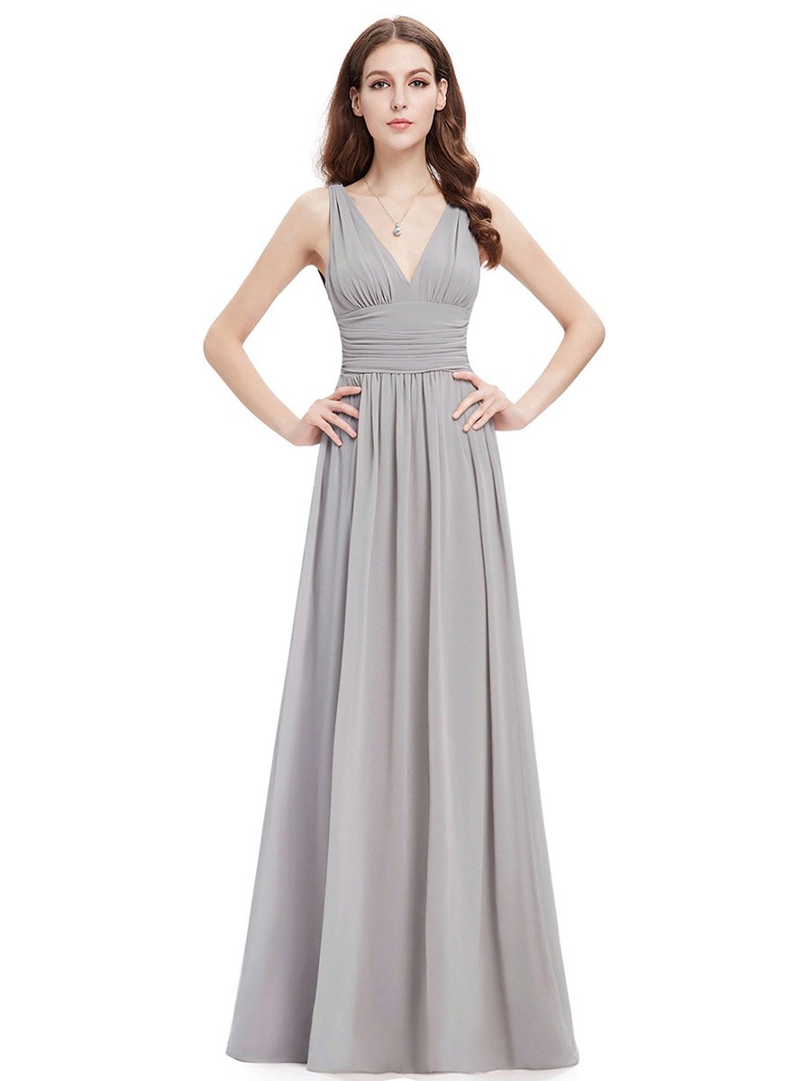 Emma Double V-Neck Bridesmaids Dress