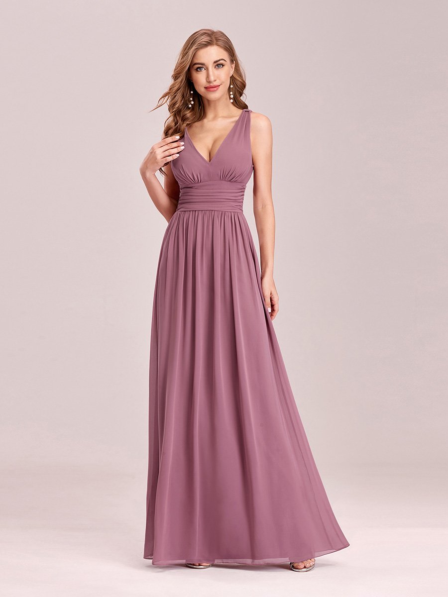 Emma Double V-Neck Bridesmaids Dress