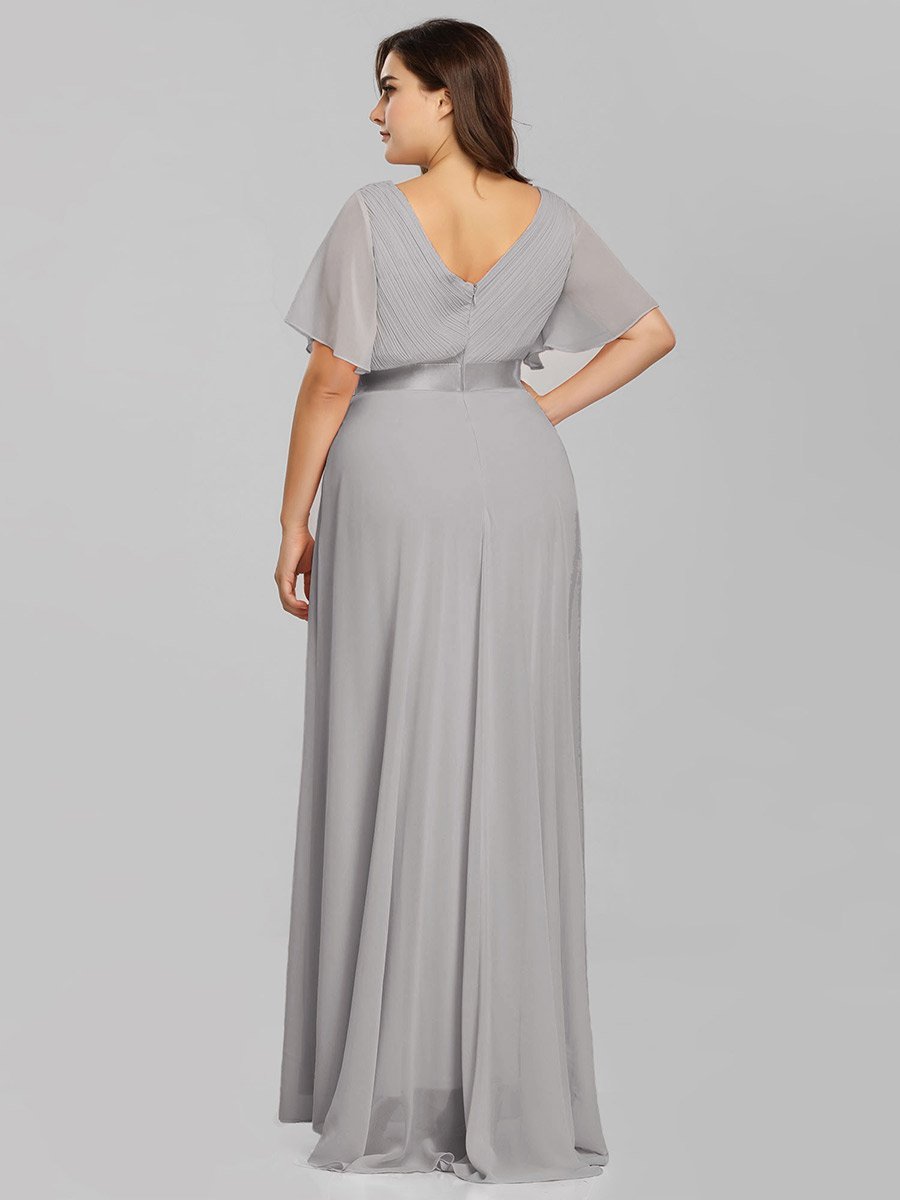 Jacqui Double V-Neck Ruffle Sleeve Bridesmaids Dress